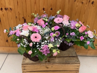 Mother's Day Pastel Basket Arrangement