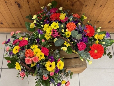 Mother's Day Vibrant Basket Arrangement