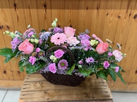 Mother's Day Pastel Basket Arrangement